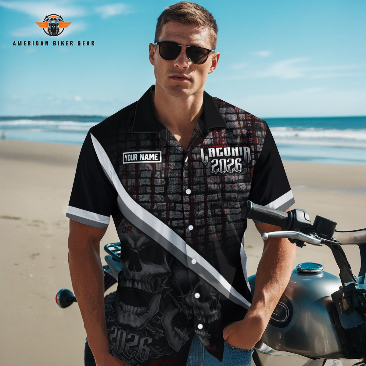 Laconia Biker Personalized Button Shirt TG17