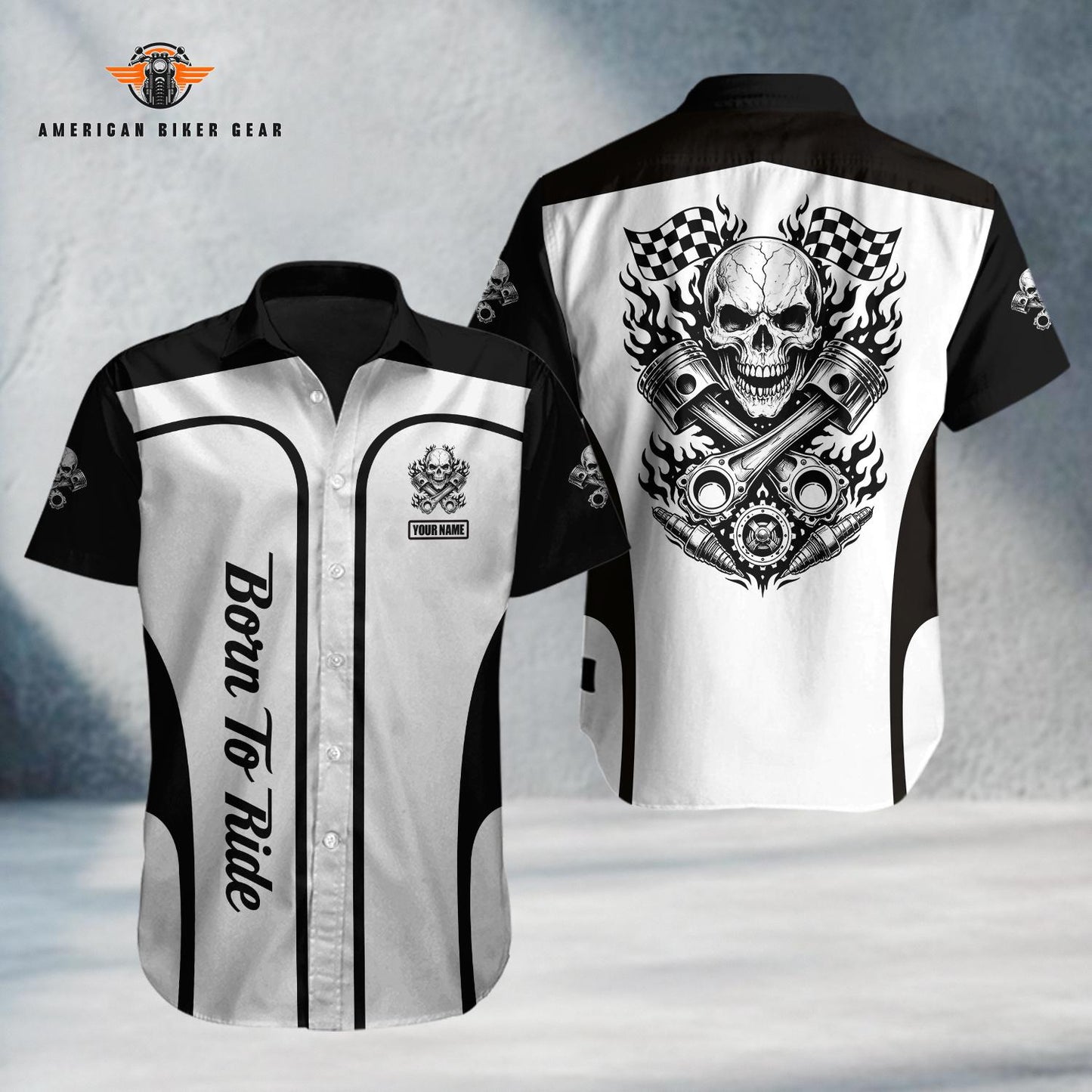 Biker Personalized Button Shirt TG24