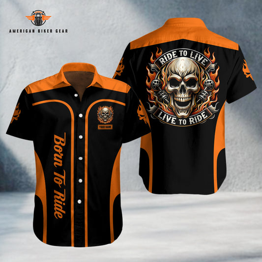 Ride To Live Live To Ride Personalized Button Shirt TG02