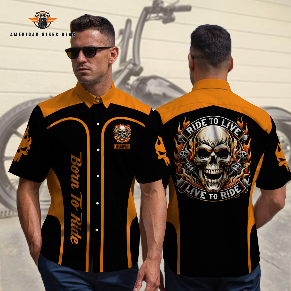 Ride To Live Live To Ride Personalized Button Shirt TG02
