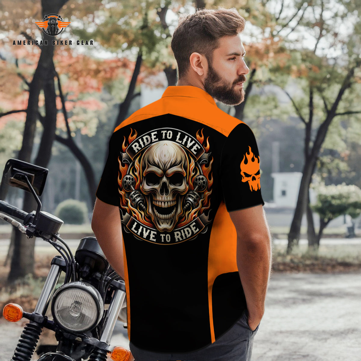 Ride To Live Live To Ride Personalized Button Shirt TG02