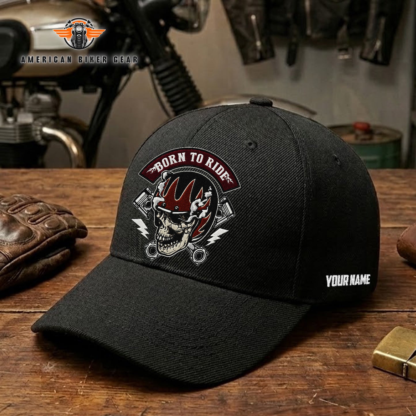 Biker Personalized Embroidery Cap TG16