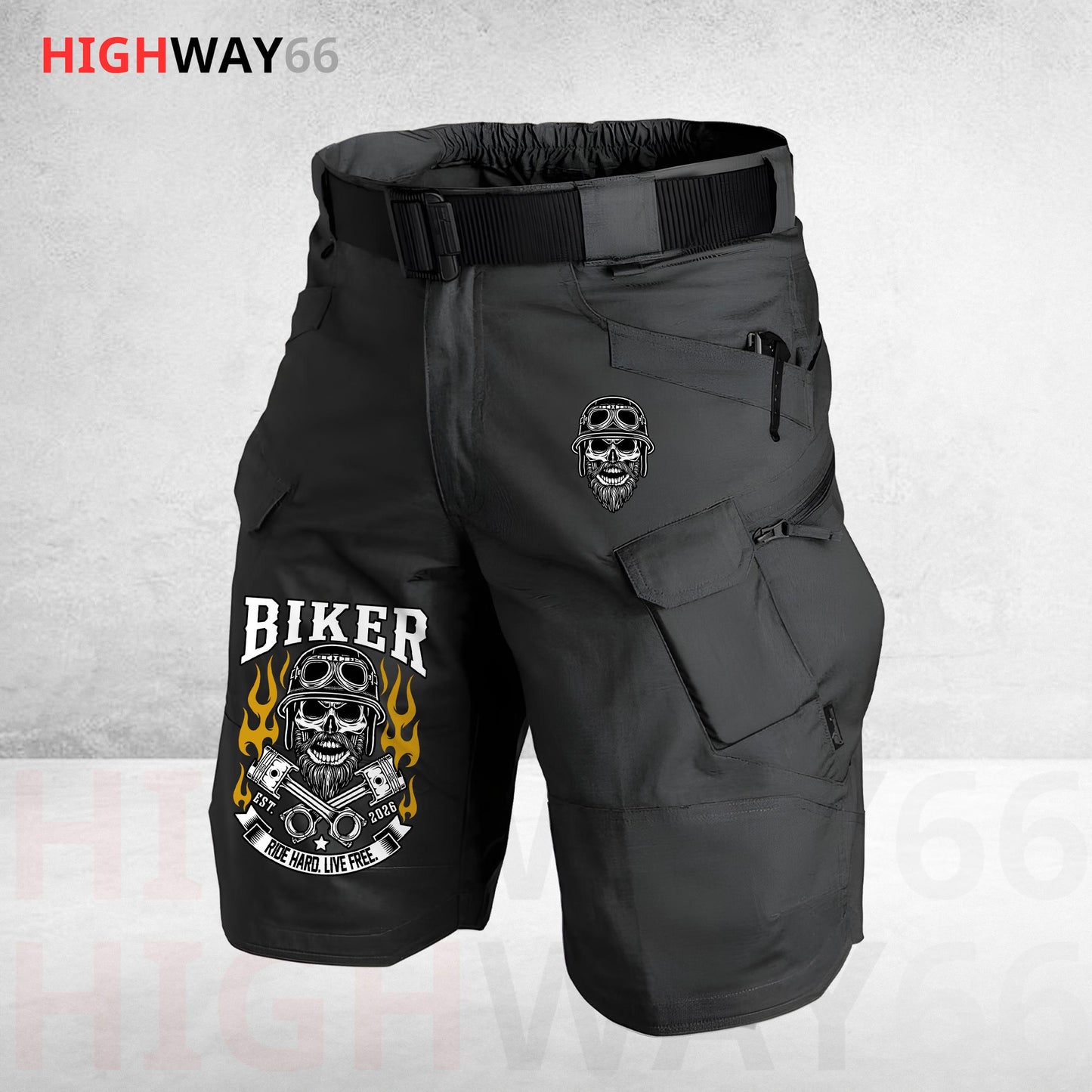 Biker Personalized Front Pockets Tactical Shorts (Belt Not Included) TG05