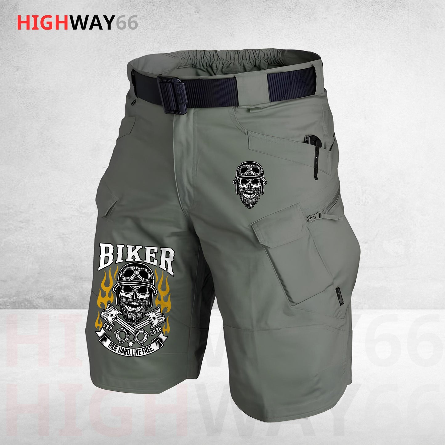 Biker Personalized Front Pockets Tactical Shorts (Belt Not Included) TG05