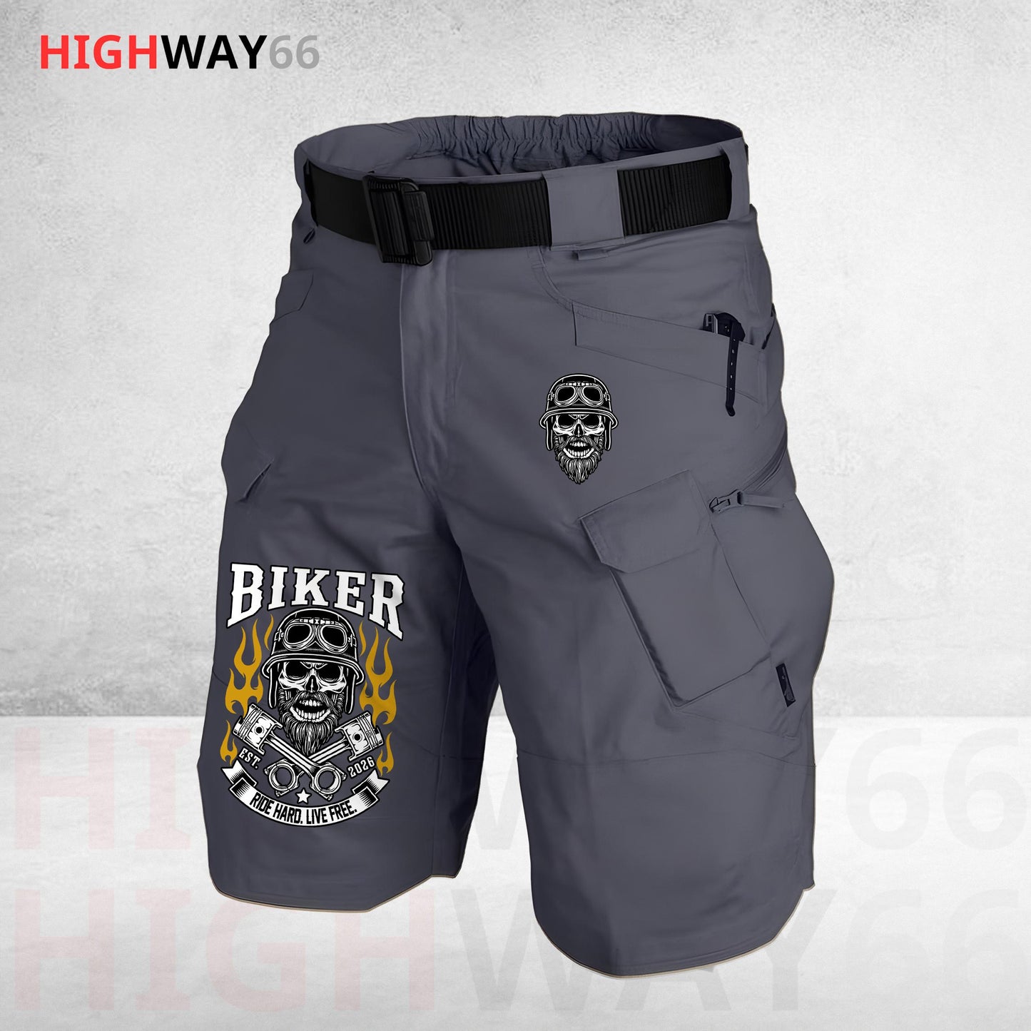 Biker Personalized Front Pockets Tactical Shorts (Belt Not Included) TG05
