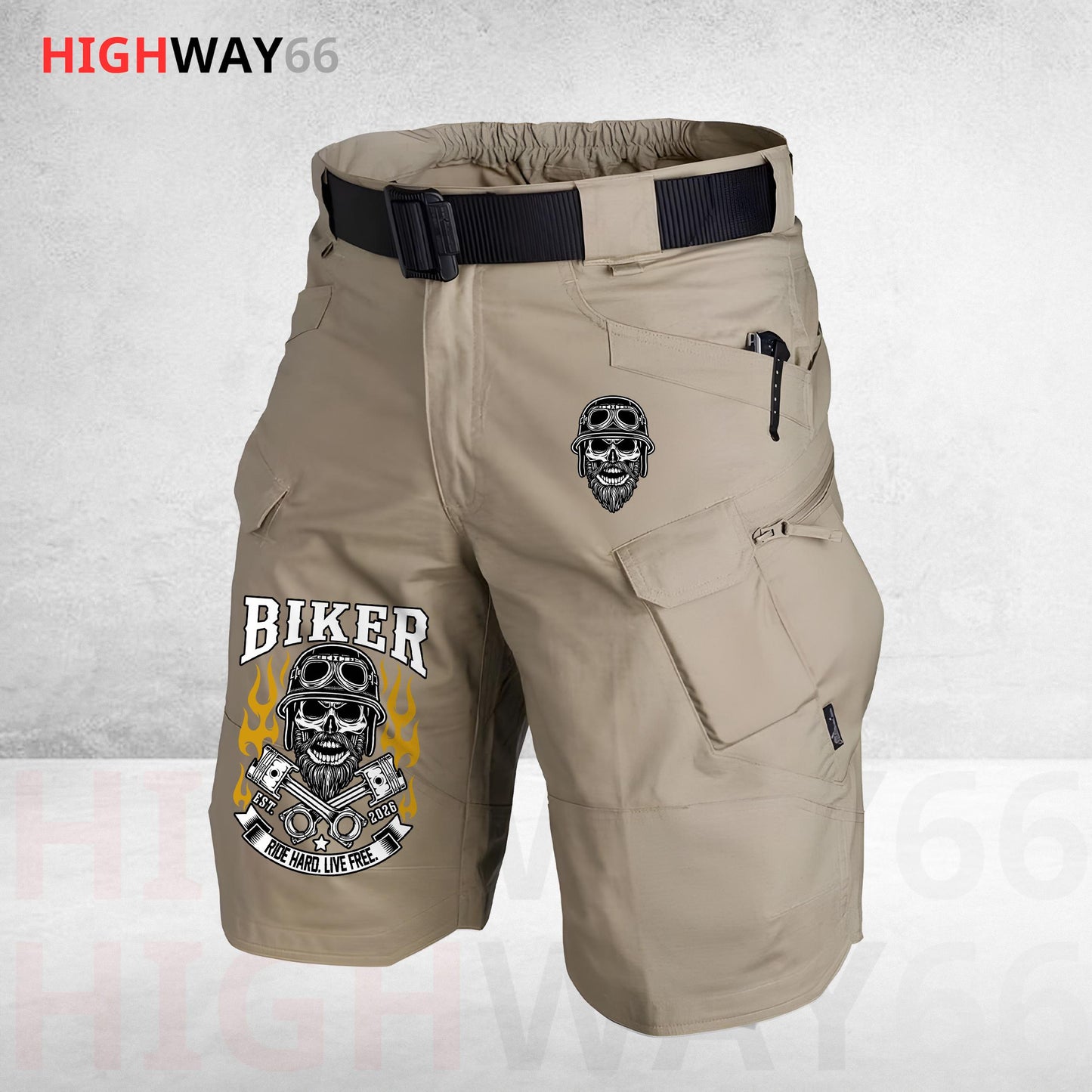 Biker Personalized Front Pockets Tactical Shorts (Belt Not Included) TG05