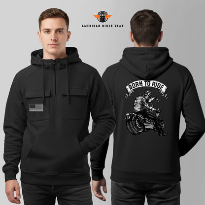 Born To Ride Multi-Pockets Zip Hoodie TG04