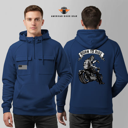 Born To Ride Multi-Pockets Zip Hoodie TG04