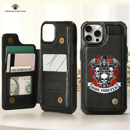 Biker Personalized Leather Wallet Phone Case TG07
