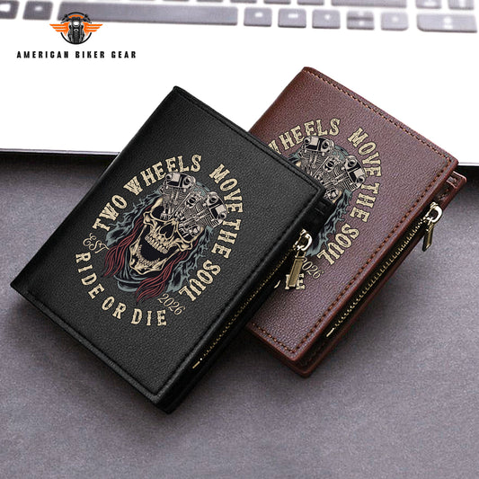 Biker Personalized Men’s Slim Vertical Leather Wallet TG06