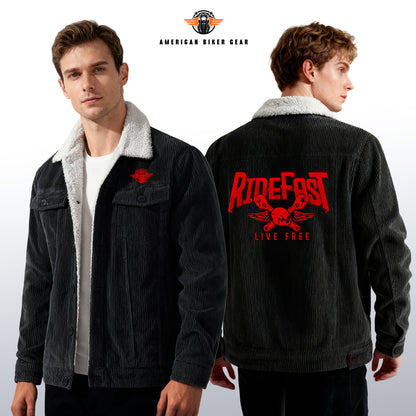 Ride Fast Live Free Racing Cargo Fleece Jacket TN05