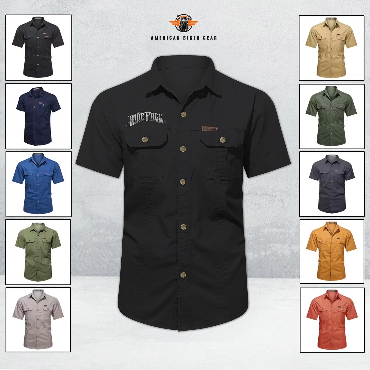 Biker Personalized Short Sleeve Cargo Shirt TN09