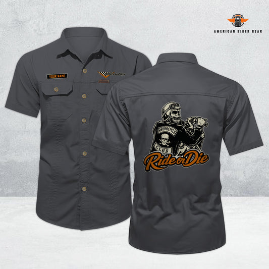 Biker Personalized Short Sleeve Cargo Shirt TN10