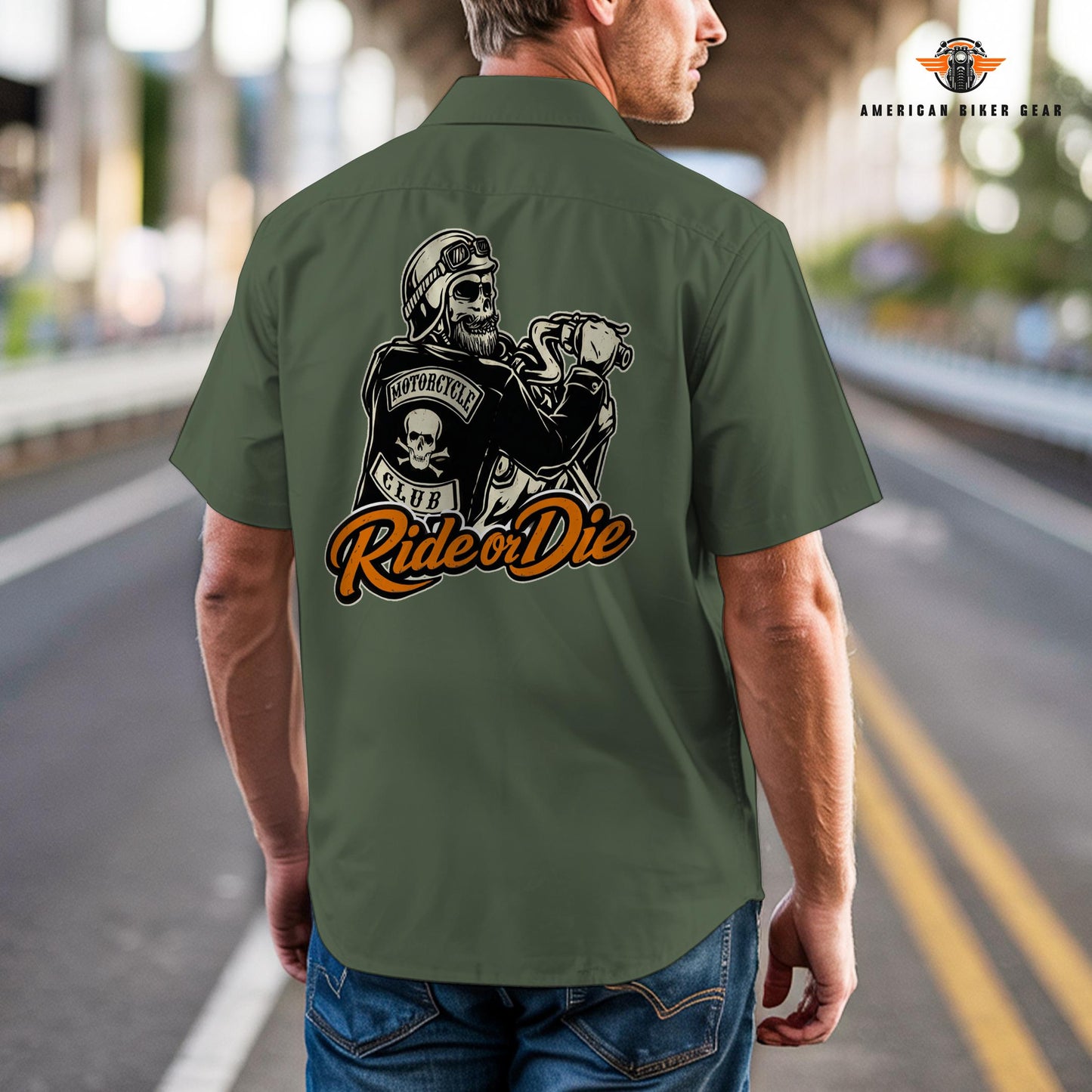 Biker Personalized Short Sleeve Cargo Shirt TN10