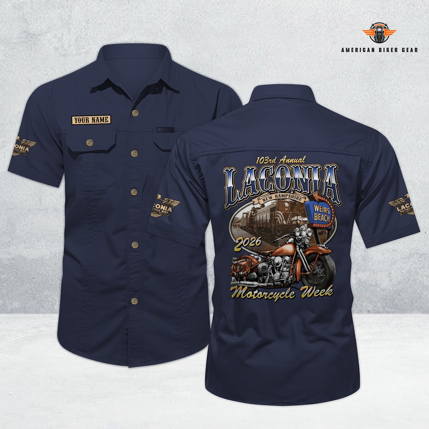Laconia Biker Personalized Men’s Short Sleeve Cargo Shirt TN13
