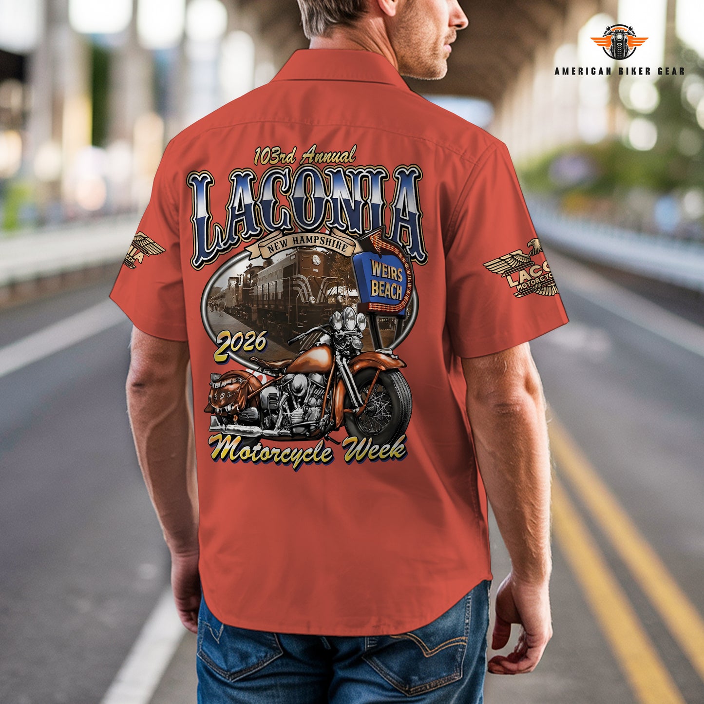 Laconia Biker Personalized Men’s Short Sleeve Cargo Shirt TN13