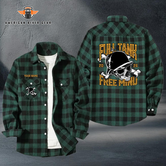 Biker Personalized Casual Flannel Long Sleeve Shirt TN11