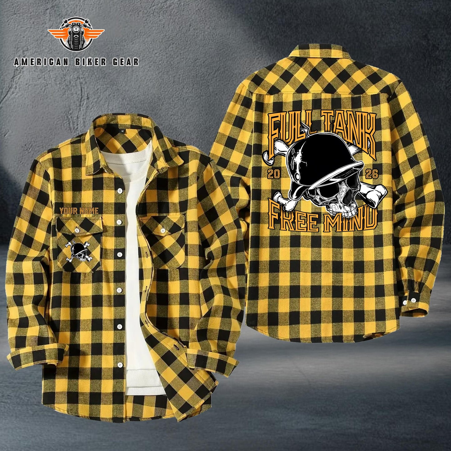 Biker Personalized Casual Flannel Long Sleeve Shirt TN11
