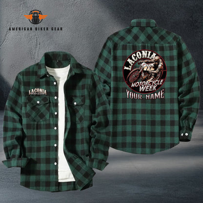 2026 Laconia Biker Personalized Casual Flannel Long Sleeve Shirt TN13