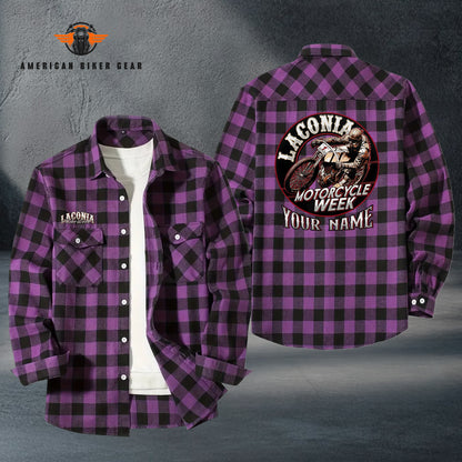 2026 Laconia Biker Personalized Casual Flannel Long Sleeve Shirt TN13