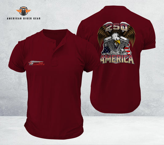 USA 250th Anniversary Personalized Henley Shirt TN14