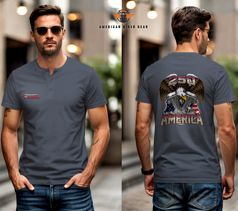 USA 250th Anniversary Personalized Henley Shirt TN14