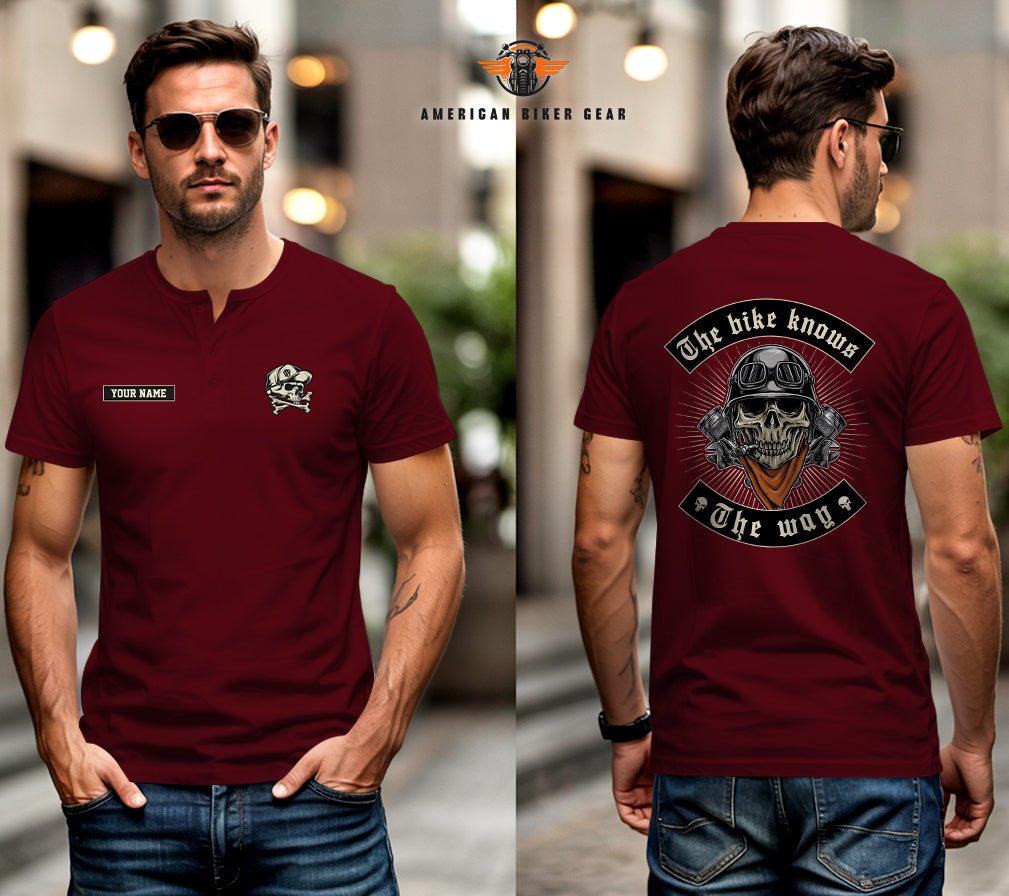 Biker Personalized Henley Shirt TN15