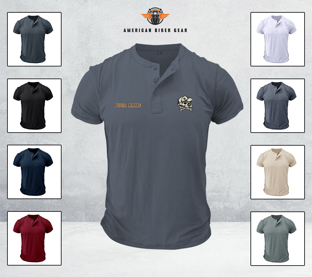 Biker Personalized Henley Shirt TN16