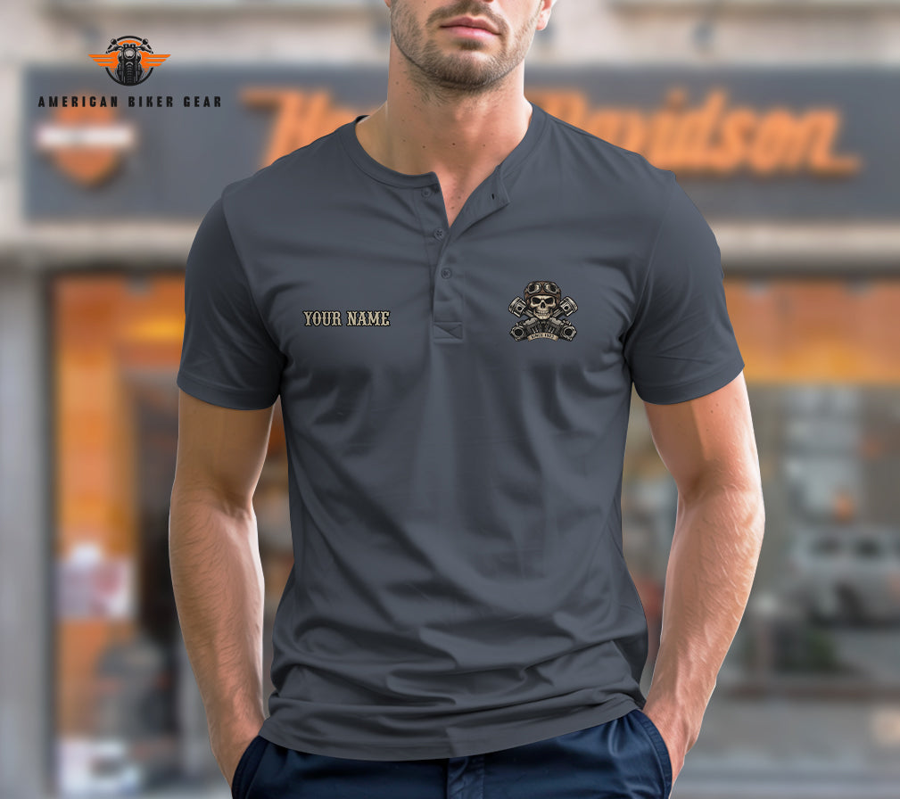 Laconia Biker Personalized Henley Shirt TN25