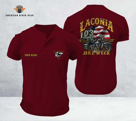 Laconia Biker Personalized Henley Shirt TN28