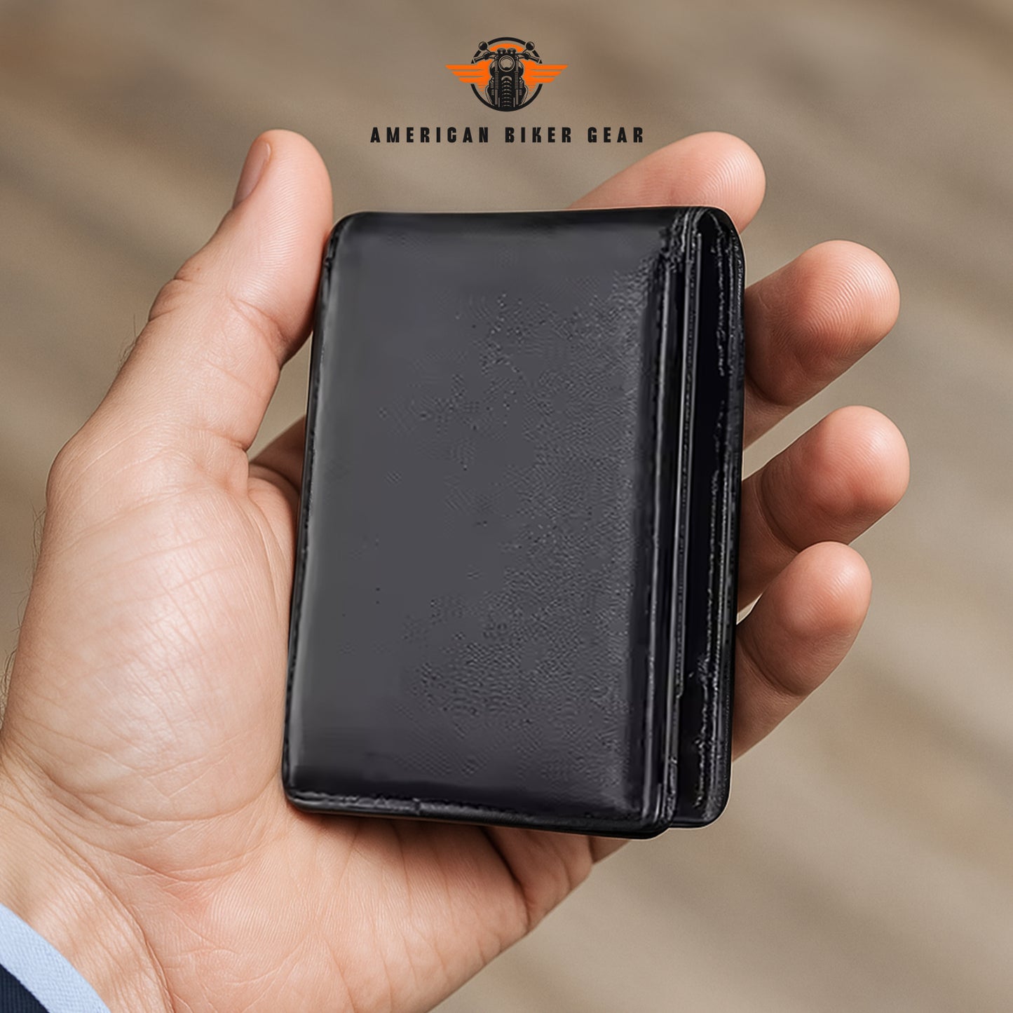 Biker Personalized Leather Money Clip Slim Wallet TN01