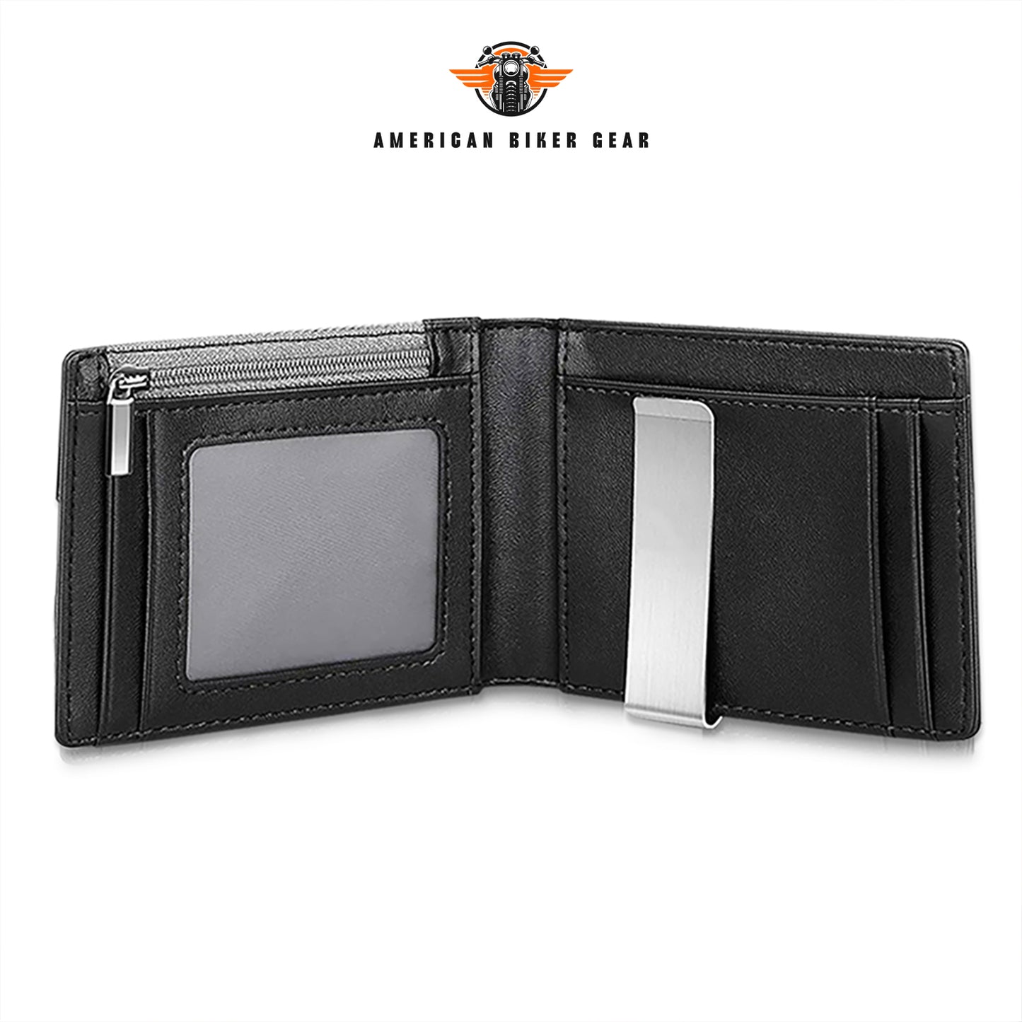 Biker Personalized Leather Money Clip Slim Wallet TN02