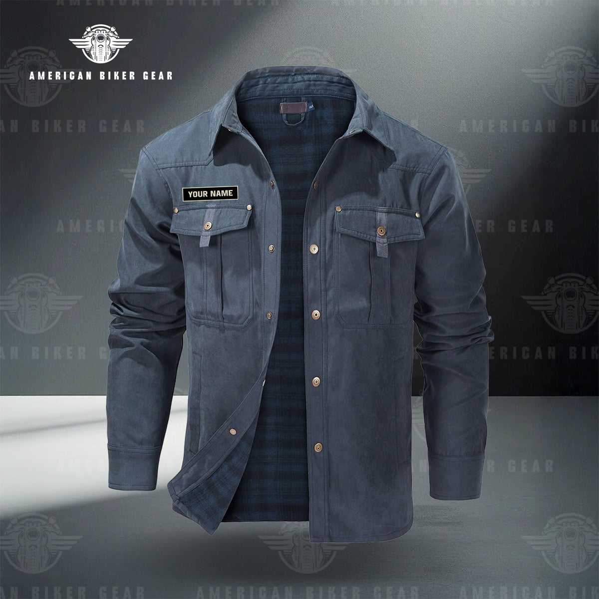 Vintage Skull & Pistons Personalized Men's Jackets Flannel Lined TN13