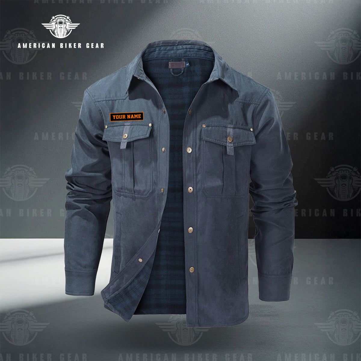 Skull Biker Personalized Men's Jackets Flannel Lined TN14