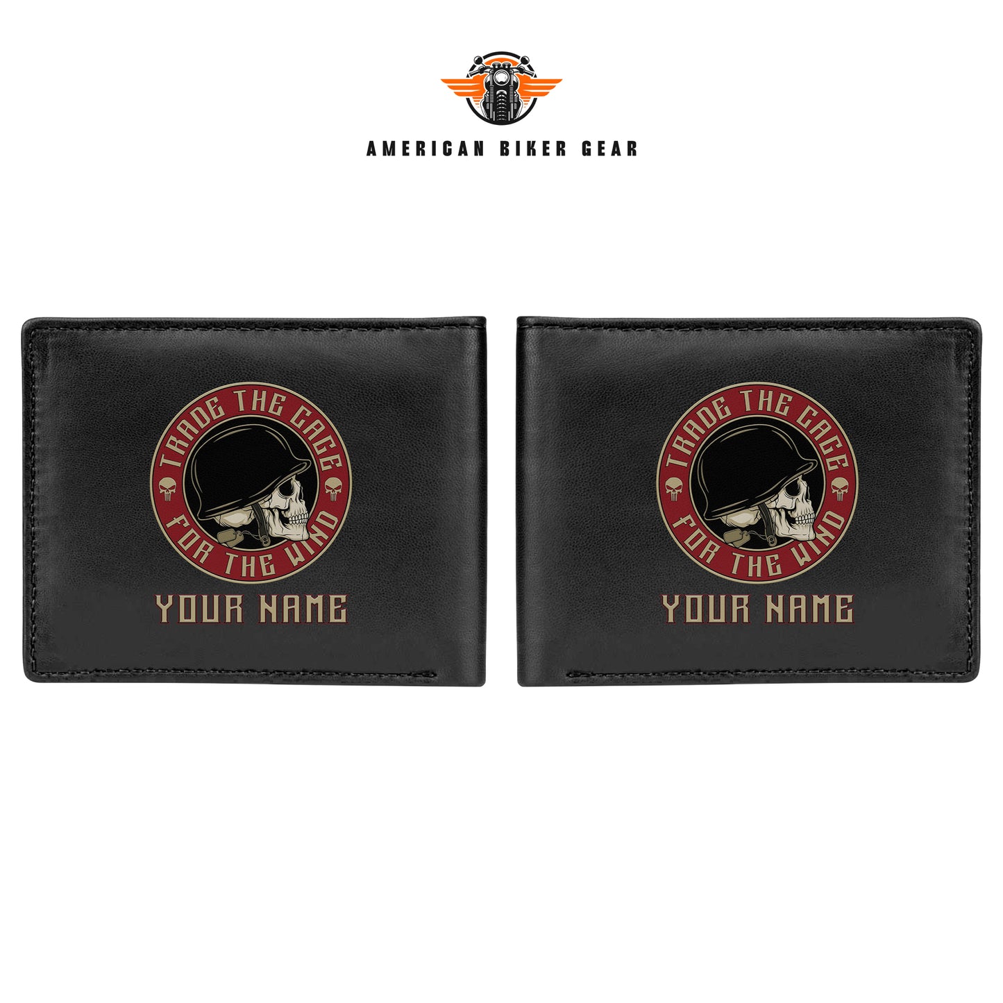Biker Personalized Men’s Leather Bifold Wallet TN01