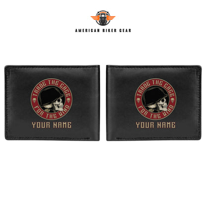 Biker Personalized Men’s Leather Bifold Wallet TN01