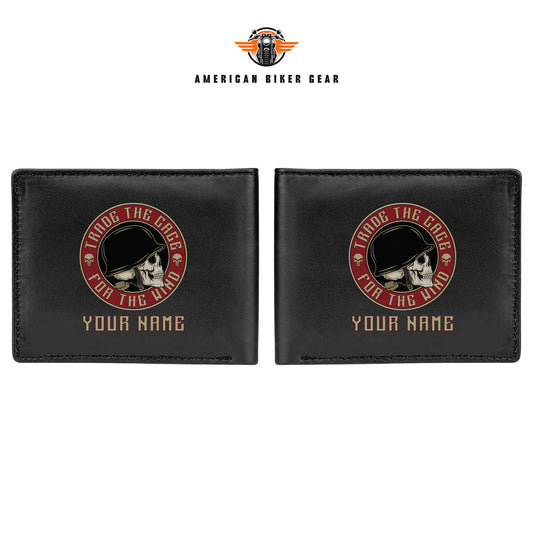 Biker Personalized Men’s Leather Bifold Wallet TN01