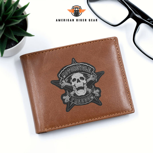 Biker Personalized Men’s Leather Bifold Wallet TN02