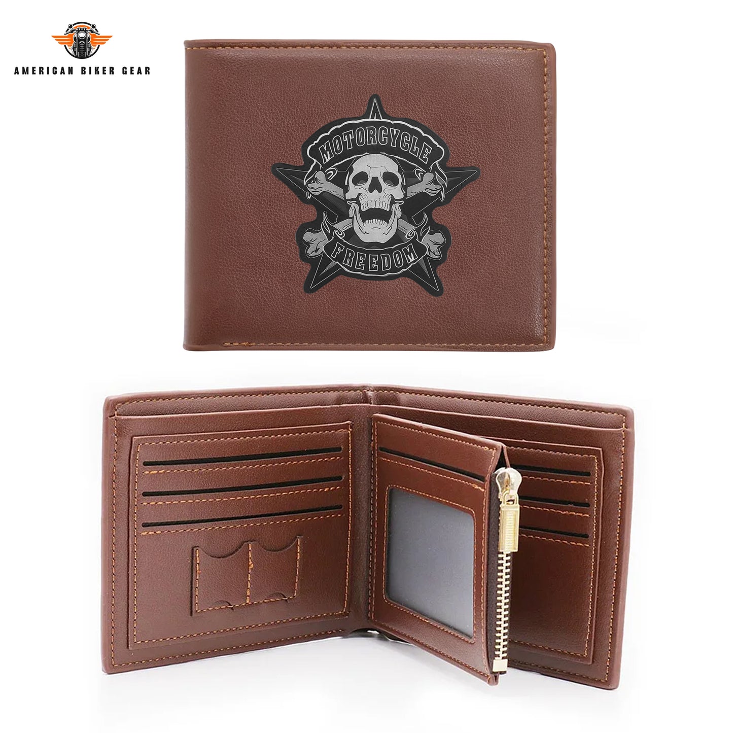 Biker Personalized Men’s Leather Bifold Wallet TN02