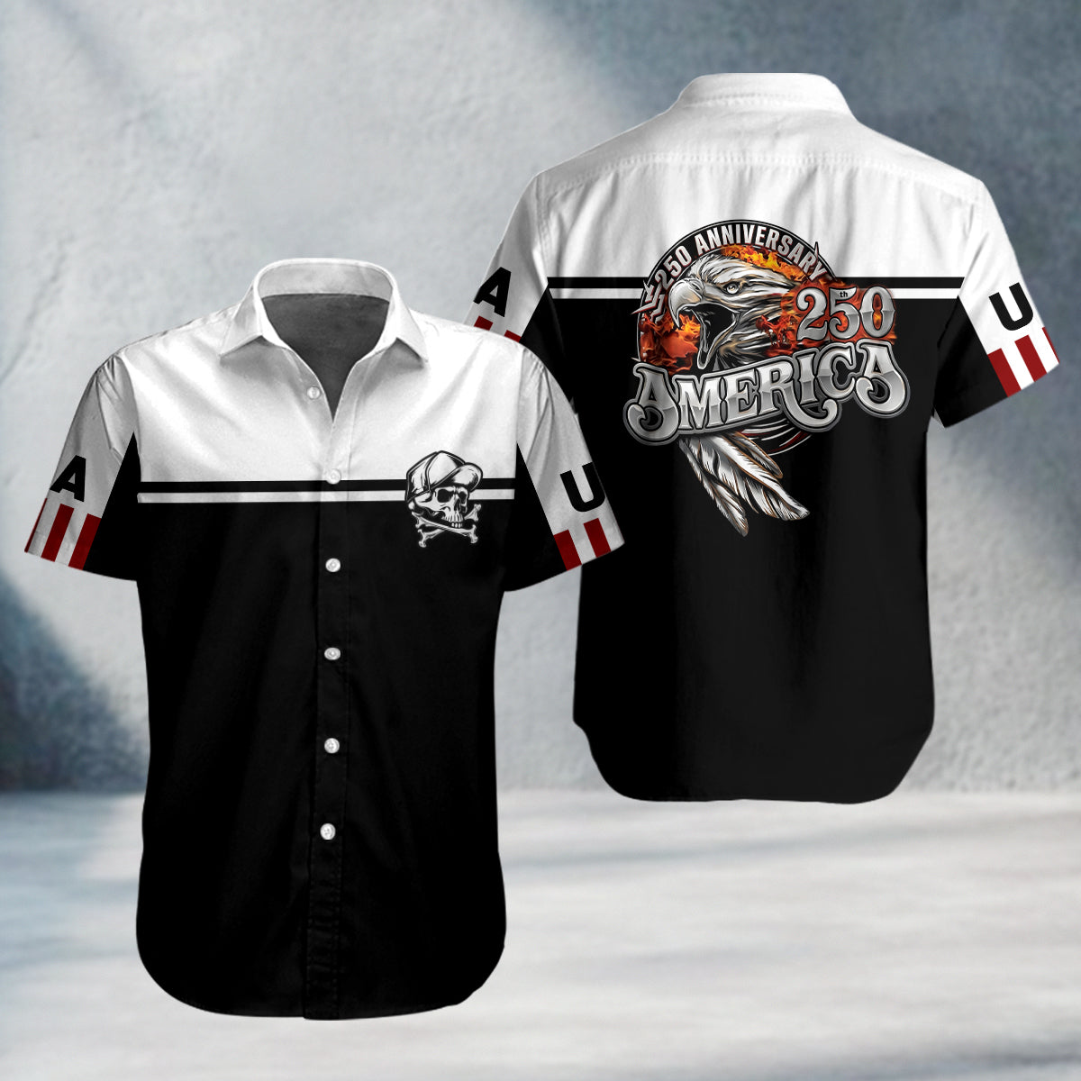 Biker USA 250th Anniversary Personalized Button Shirt GT09