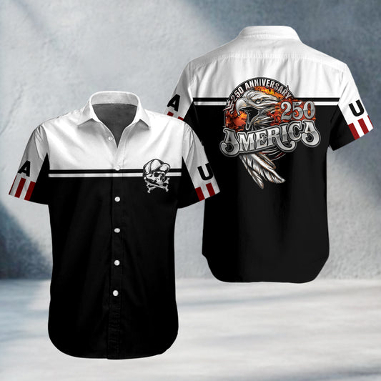 Biker USA 250th Anniversary Personalized Button Shirt GT09