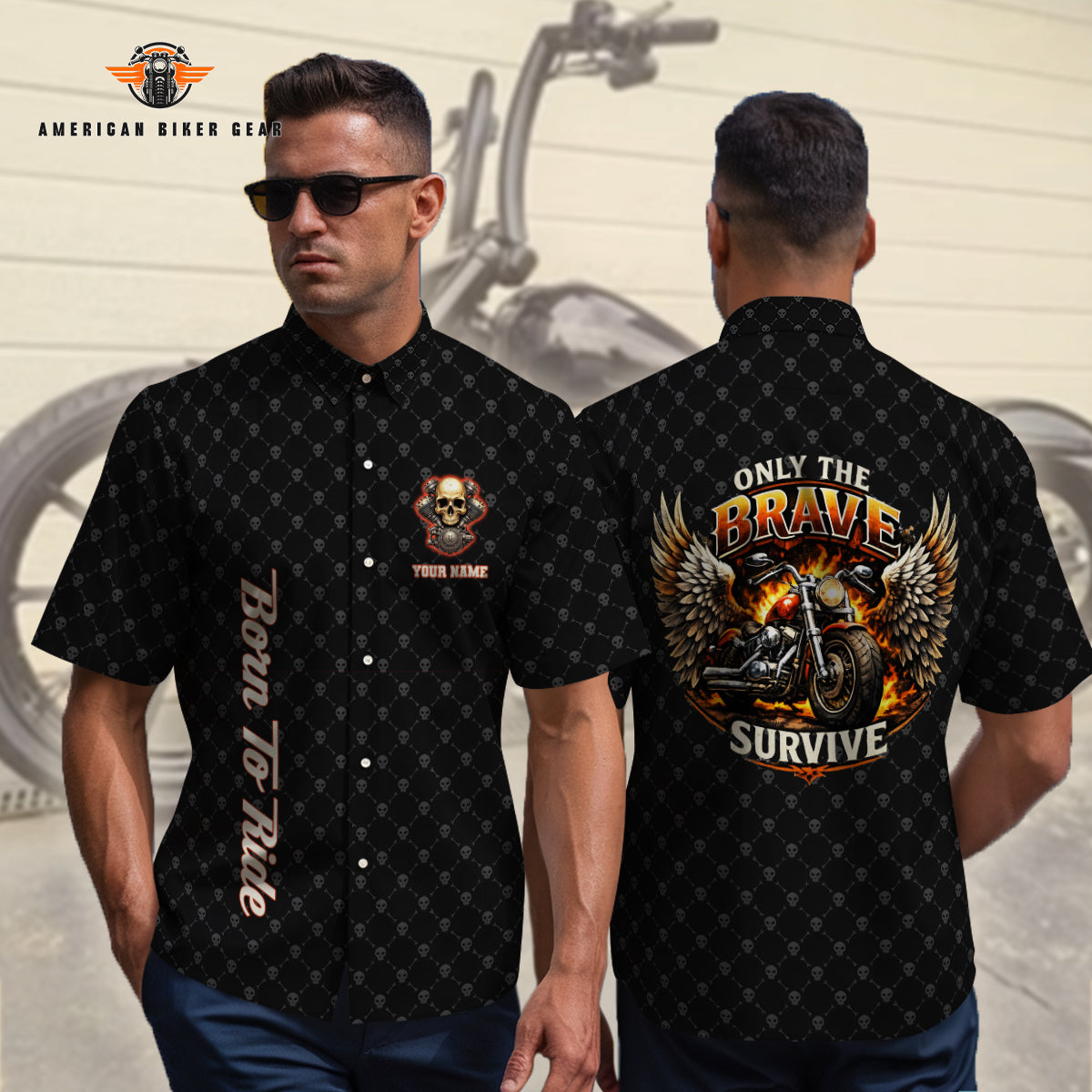 Biker Personalized Button Shirt TN13