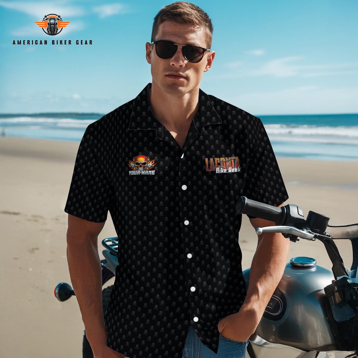 Laconia Biker Personalized Button Shirt TN18