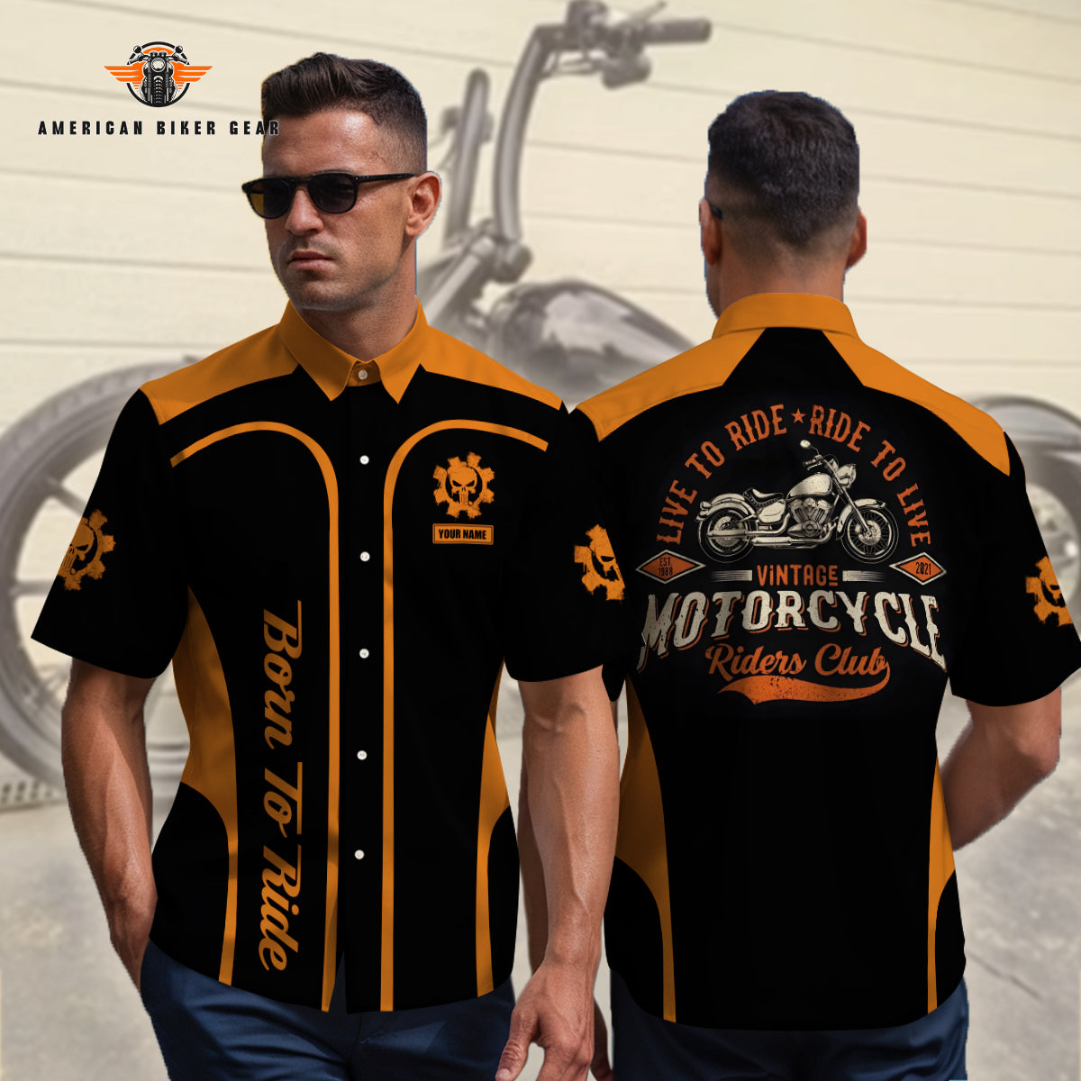 Biker Personalized Button Shirt TN22