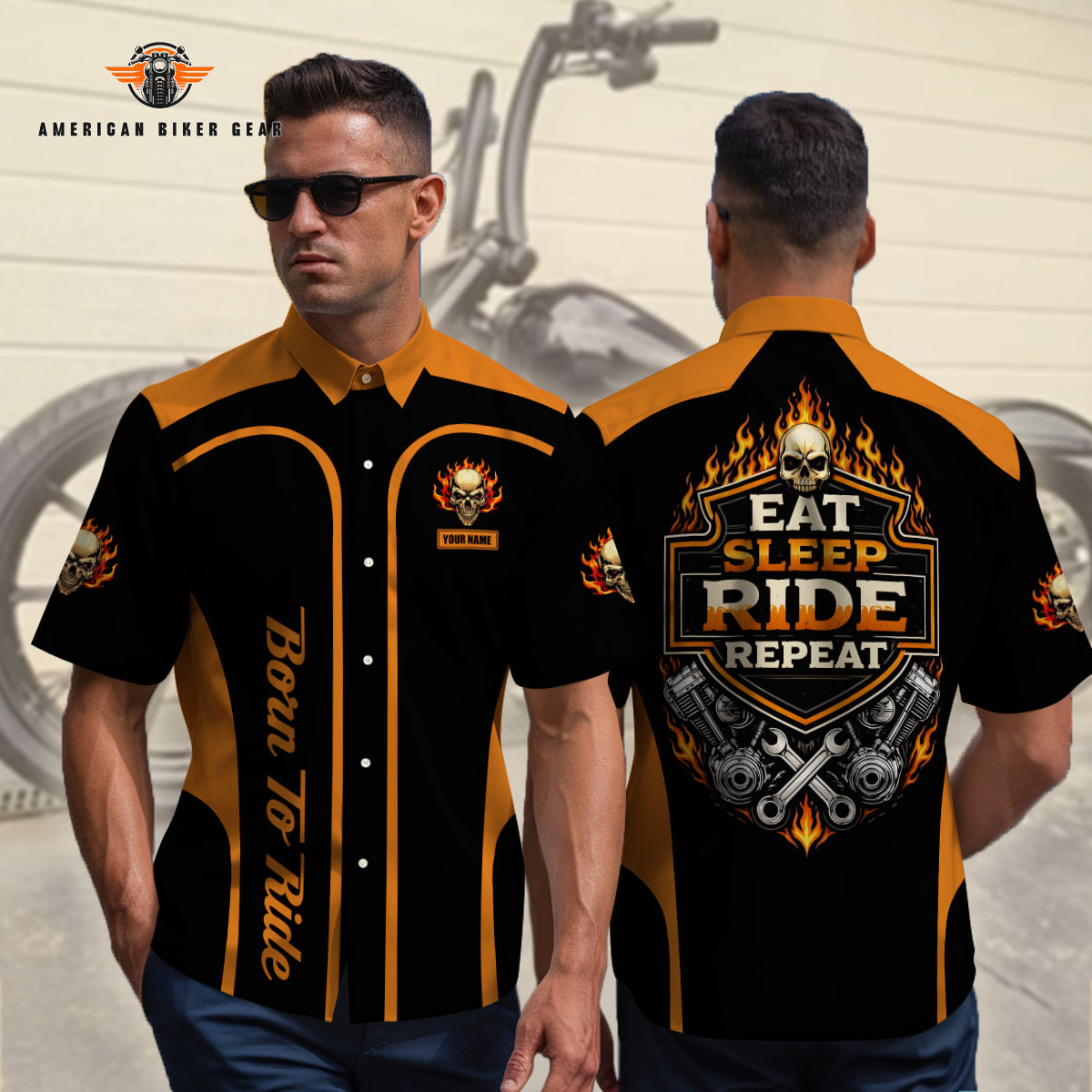 Biker Personalized Button Shirt TN23