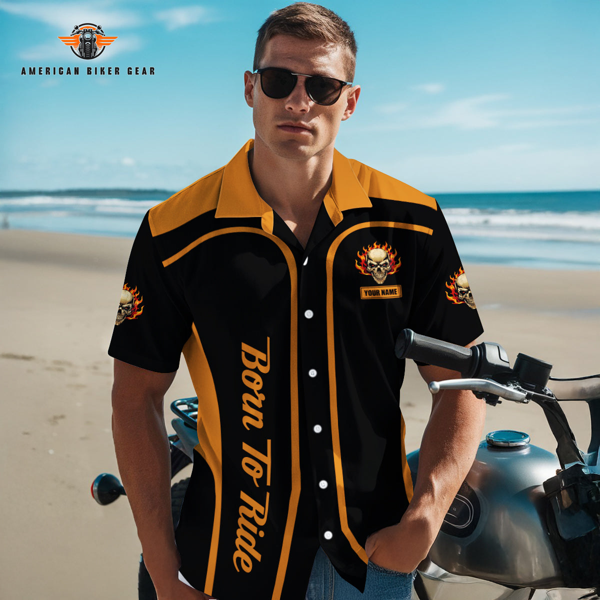 Biker Personalized Button Shirt TN23