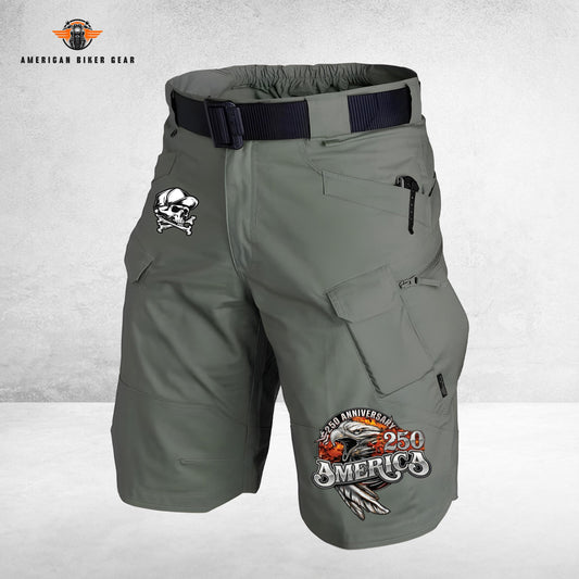 Biker USA 250th Anniversary Personalized Front Pockets Tactical Shorts (Belt Not Included) TN07