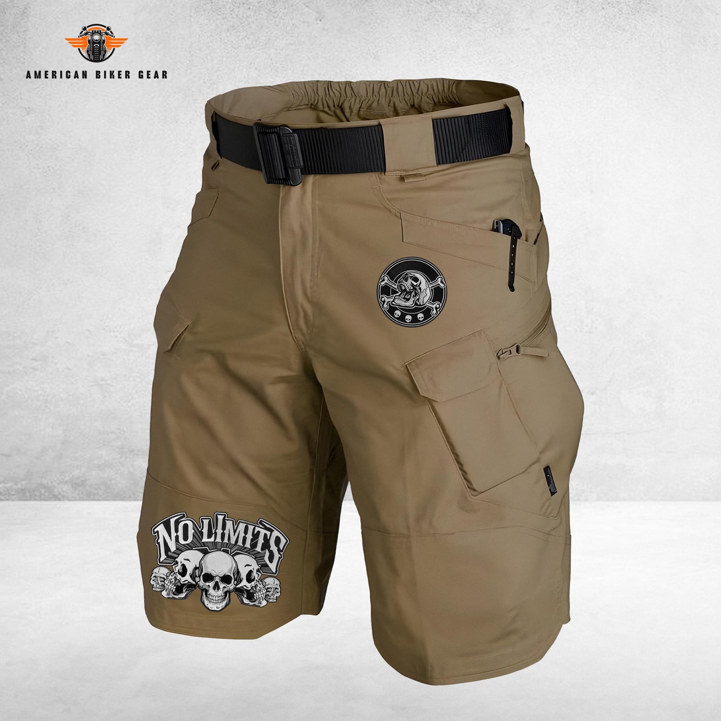 Biker Personalized Front Pockets Tactical Shorts (Belt Not Included) TN08