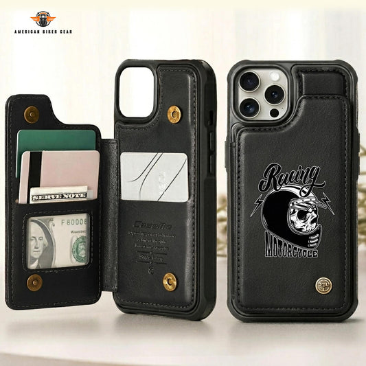 Biker Personalized Leather Wallet Phone Case TN10