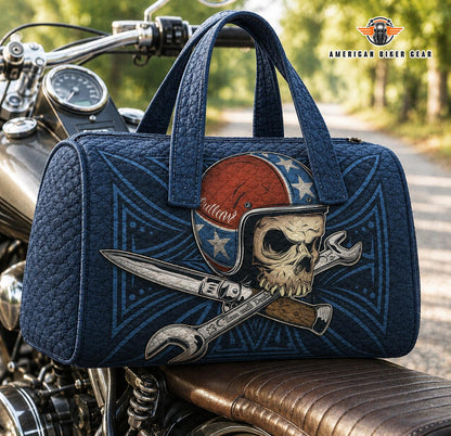 Skull Biker Quilted Duffle Bag TN01